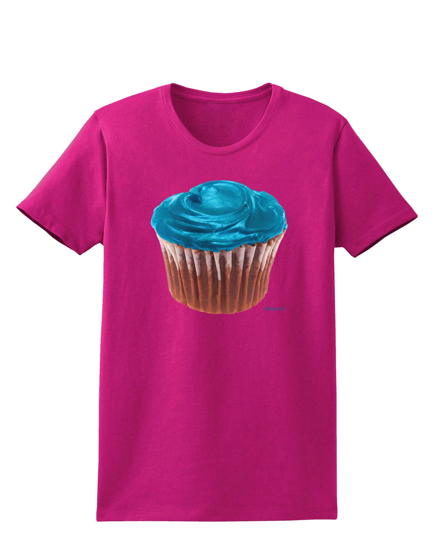 Giant Bright Turquoise Cupcake Womens Dark T-Shirt by TooLoud-Womens T-Shirt-TooLoud-Black-X-Small-Davson Sales