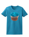 Giant Bright Turquoise Cupcake Womens Dark T-Shirt by TooLoud-Womens T-Shirt-TooLoud-Turquoise-X-Small-Davson Sales