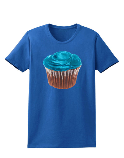 Giant Bright Turquoise Cupcake Womens Dark T-Shirt by TooLoud-Womens T-Shirt-TooLoud-Royal-Blue-X-Small-Davson Sales