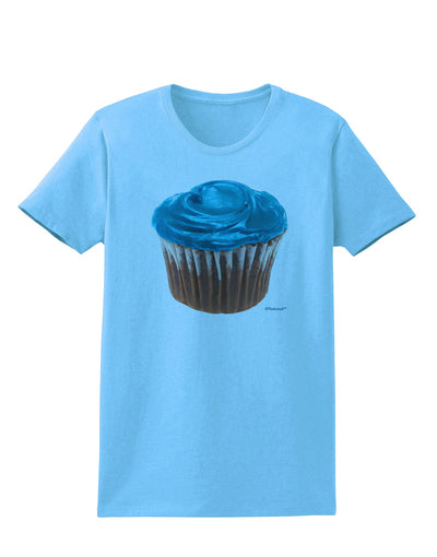 Giant Bright Turquoise Cupcake Womens T-Shirt by TooLoud-Womens T-Shirt-TooLoud-Aquatic-Blue-X-Small-Davson Sales