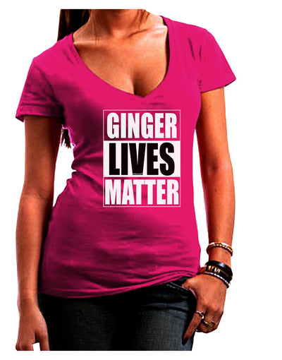 Ginger Lives Matter Womens V-Neck Dark T-Shirt by TooLoud-Womens V-Neck T-Shirts-TooLoud-Hot-Pink-Juniors Fitted Small-Davson Sales