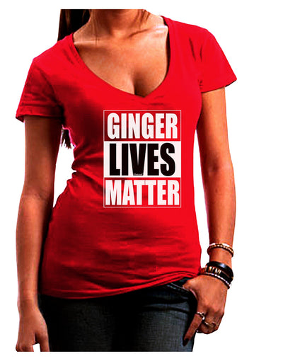 Ginger Lives Matter Womens V-Neck Dark T-Shirt by TooLoud-Womens V-Neck T-Shirts-TooLoud-Red-Juniors Fitted Small-Davson Sales