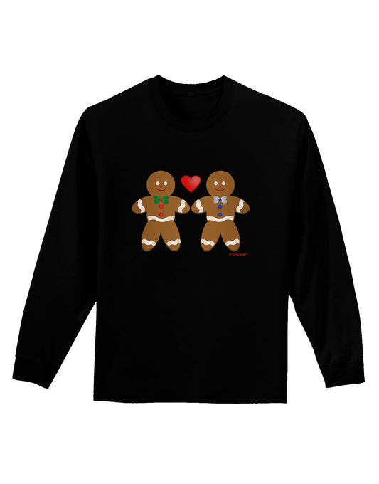 Gingerbread Man Couple Adult Long Sleeve Dark T-Shirt by TooLoud-TooLoud-Black-Small-Davson Sales