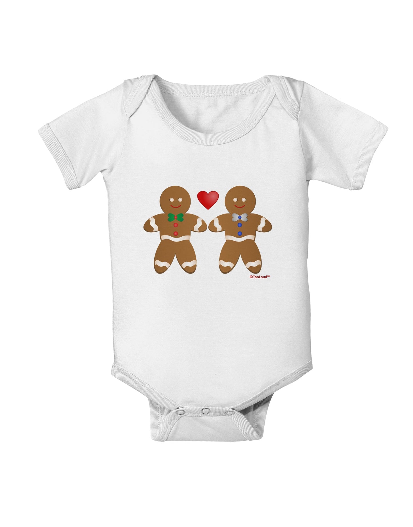 Gingerbread Man Couple Baby Romper Bodysuit by TooLoud-Baby Romper-TooLoud-White-06-Months-Davson Sales