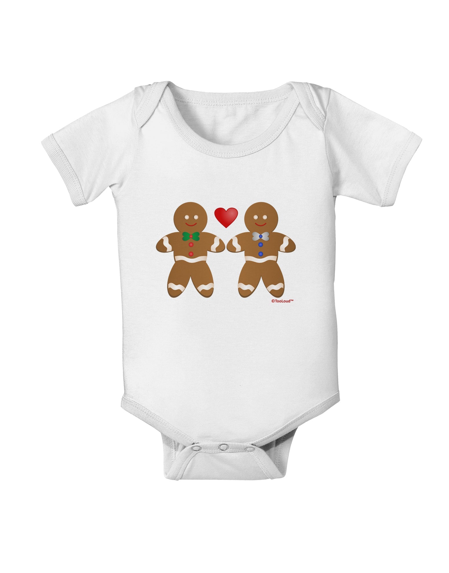 Gingerbread Man Couple Baby Romper Bodysuit by TooLoud-Baby Romper-TooLoud-White-06-Months-Davson Sales