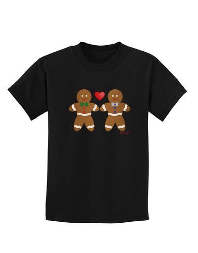 Gingerbread Man Couple Childrens Dark T-Shirt by TooLoud-Childrens T-Shirt-TooLoud-Black-X-Small-Davson Sales