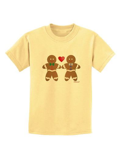 Gingerbread Man Couple Childrens T-Shirt by TooLoud-Childrens T-Shirt-TooLoud-Daffodil-Yellow-X-Small-Davson Sales