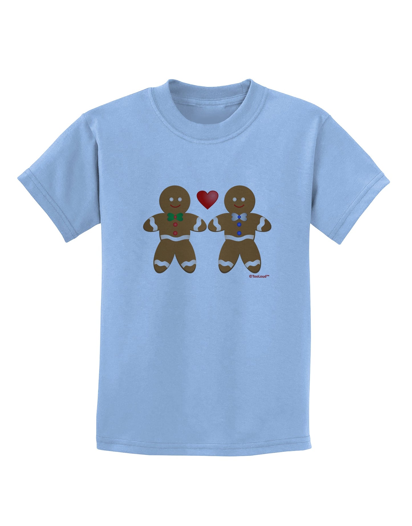 Gingerbread Man Couple Childrens T-Shirt by TooLoud-Childrens T-Shirt-TooLoud-Light-Blue-X-Small-Davson Sales