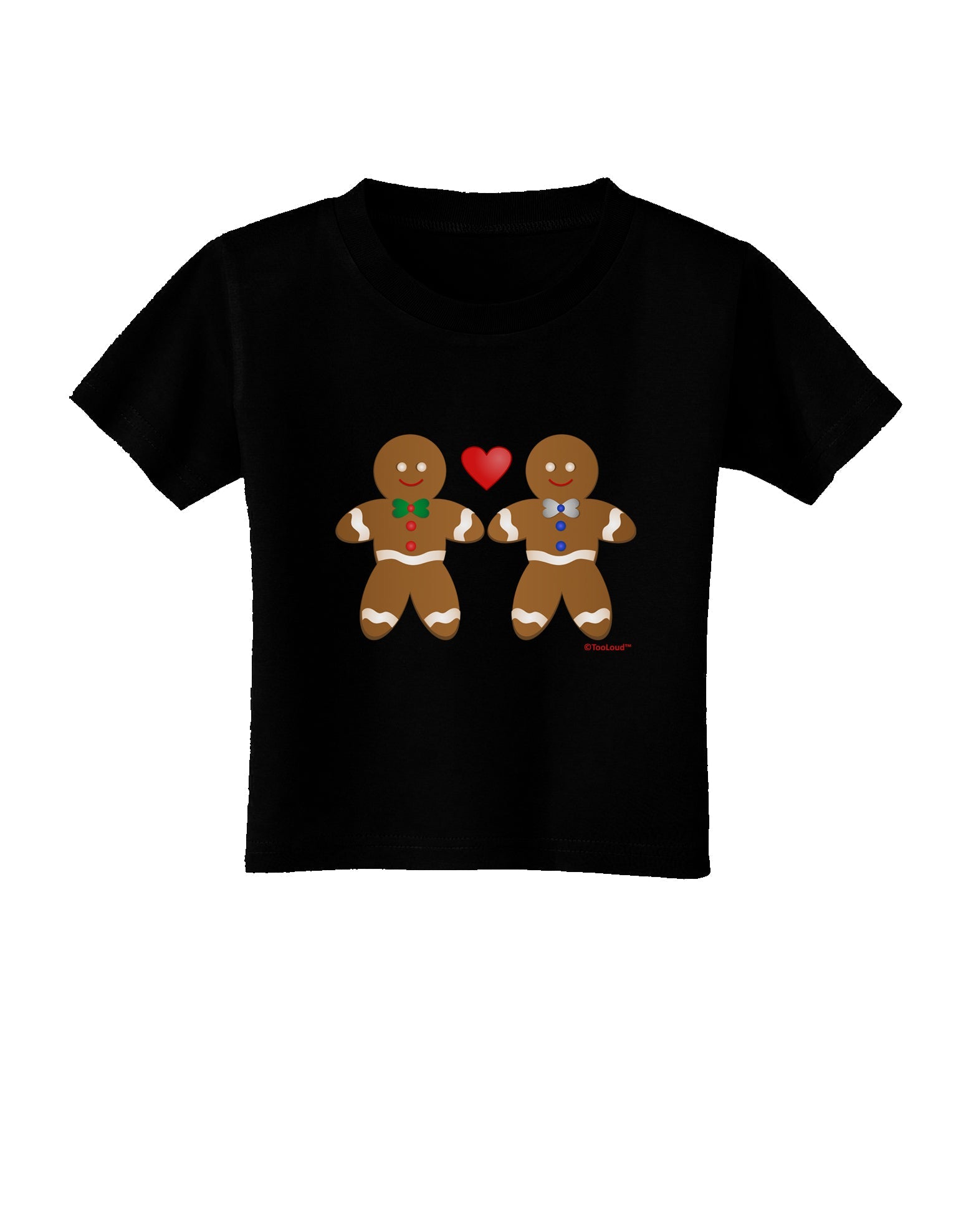 Gingerbread Man Couple Toddler T-Shirt Dark by TooLoud-Toddler T-Shirt-TooLoud-Black-2T-Davson Sales