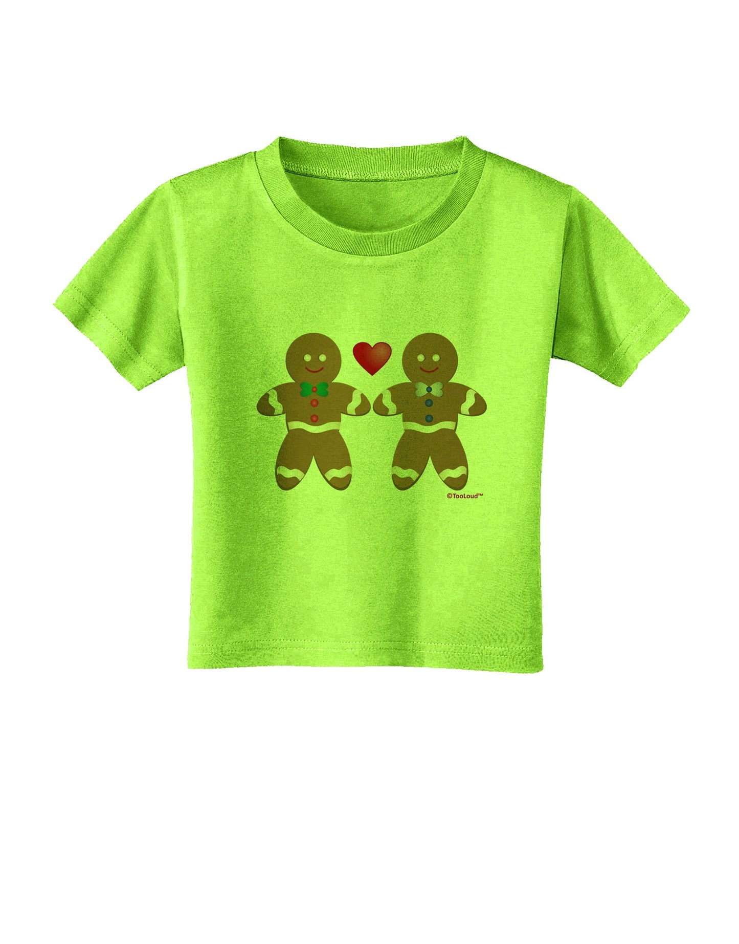Gingerbread Man Couple Toddler T-Shirt by TooLoud-Toddler T-Shirt-TooLoud-Lime-Green-2T-Davson Sales