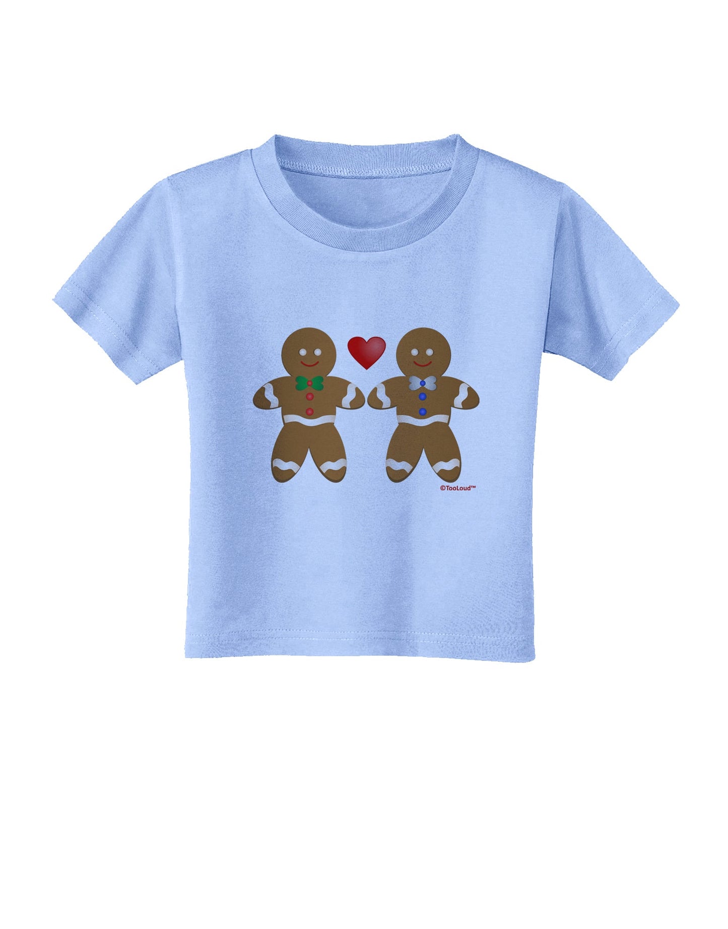 Gingerbread Man Couple Toddler T-Shirt by TooLoud-Toddler T-Shirt-TooLoud-Aquatic-Blue-2T-Davson Sales