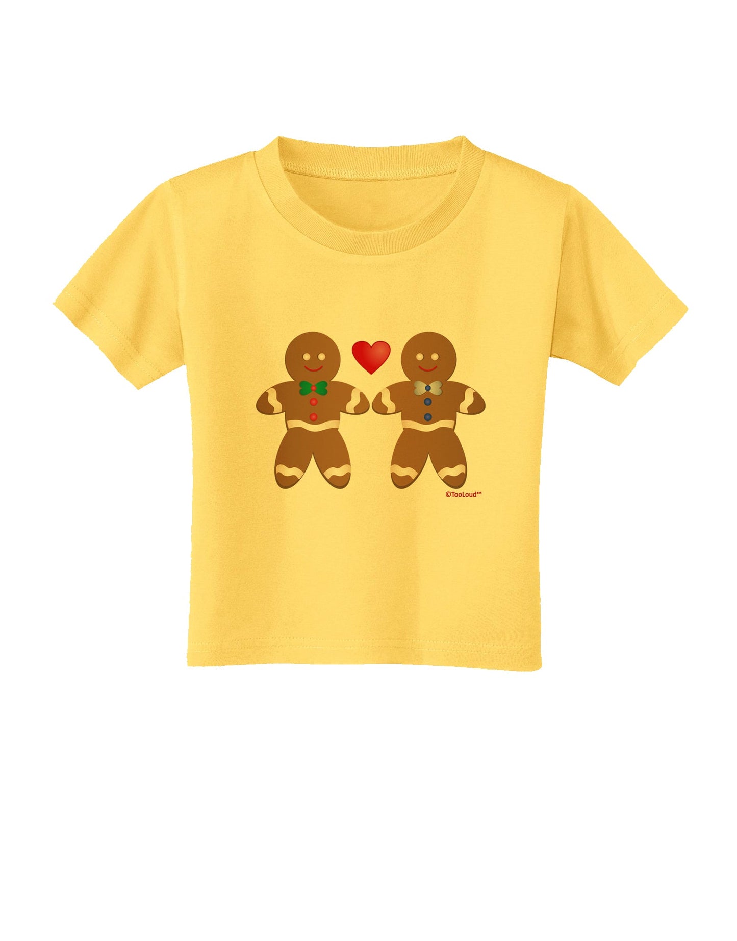 Gingerbread Man Couple Toddler T-Shirt by TooLoud-Toddler T-Shirt-TooLoud-Yellow-2T-Davson Sales