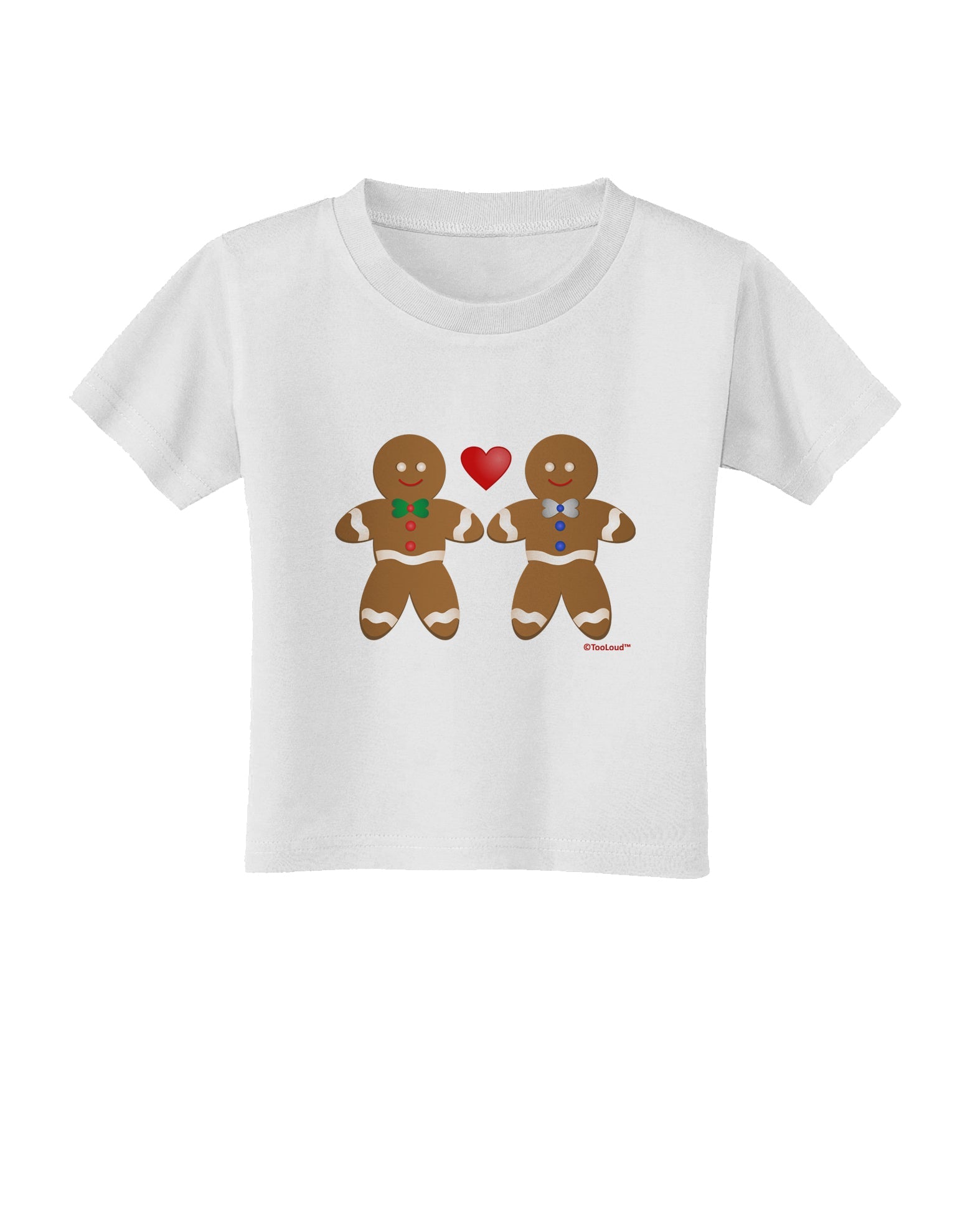 Gingerbread Man Couple Toddler T-Shirt by TooLoud-Toddler T-Shirt-TooLoud-White-2T-Davson Sales