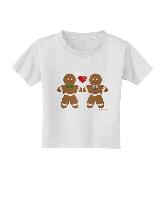 Gingerbread Man Couple Toddler T-Shirt by TooLoud-Toddler T-Shirt-TooLoud-White-2T-Davson Sales