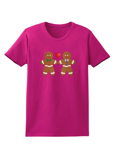 Gingerbread Man Couple Womens Dark T-Shirt by TooLoud-Womens T-Shirt-TooLoud-Hot-Pink-Small-Davson Sales