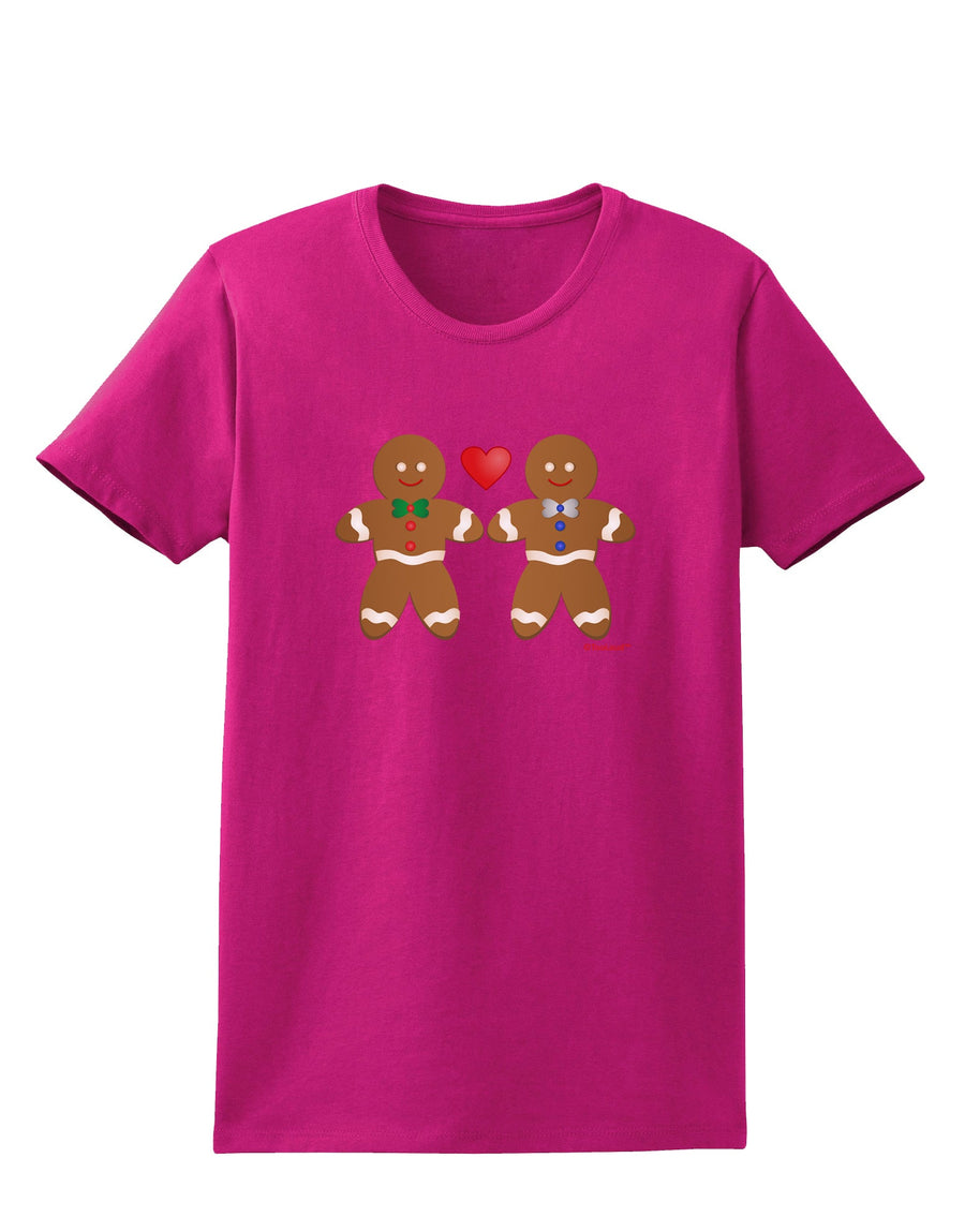 Gingerbread Man Couple Womens Dark T-Shirt by TooLoud-Womens T-Shirt-TooLoud-Black-X-Small-Davson Sales