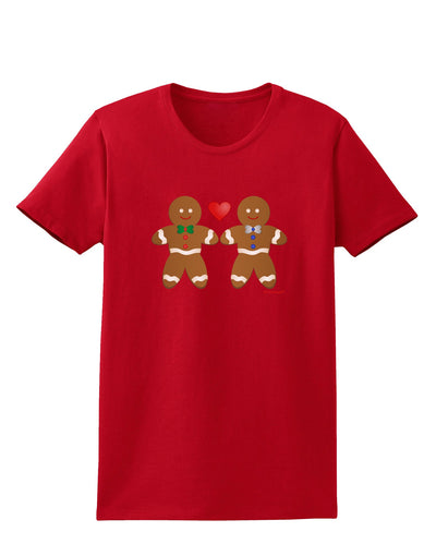 Gingerbread Man Couple Womens Dark T-Shirt by TooLoud-Womens T-Shirt-TooLoud-Red-X-Small-Davson Sales