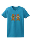 Gingerbread Man Couple Womens Dark T-Shirt by TooLoud-Womens T-Shirt-TooLoud-Turquoise-X-Small-Davson Sales