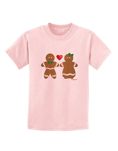 Gingerbread Man and Gingerbread Woman Couple Childrens T-Shirt by TooLoud-Childrens T-Shirt-TooLoud-PalePink-X-Small-Davson Sales