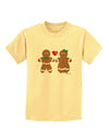 Gingerbread Man and Gingerbread Woman Couple Childrens T-Shirt by TooLoud-Childrens T-Shirt-TooLoud-Daffodil-Yellow-X-Small-Davson Sales