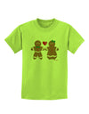 Gingerbread Man and Gingerbread Woman Couple Childrens T-Shirt by TooLoud-Childrens T-Shirt-TooLoud-Lime-Green-X-Small-Davson Sales