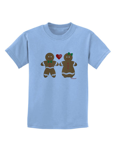 Gingerbread Man and Gingerbread Woman Couple Childrens T-Shirt by TooLoud-Childrens T-Shirt-TooLoud-Light-Blue-X-Small-Davson Sales