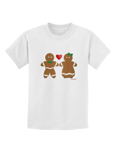 Gingerbread Man and Gingerbread Woman Couple Childrens T-Shirt by TooLoud-Childrens T-Shirt-TooLoud-White-X-Small-Davson Sales