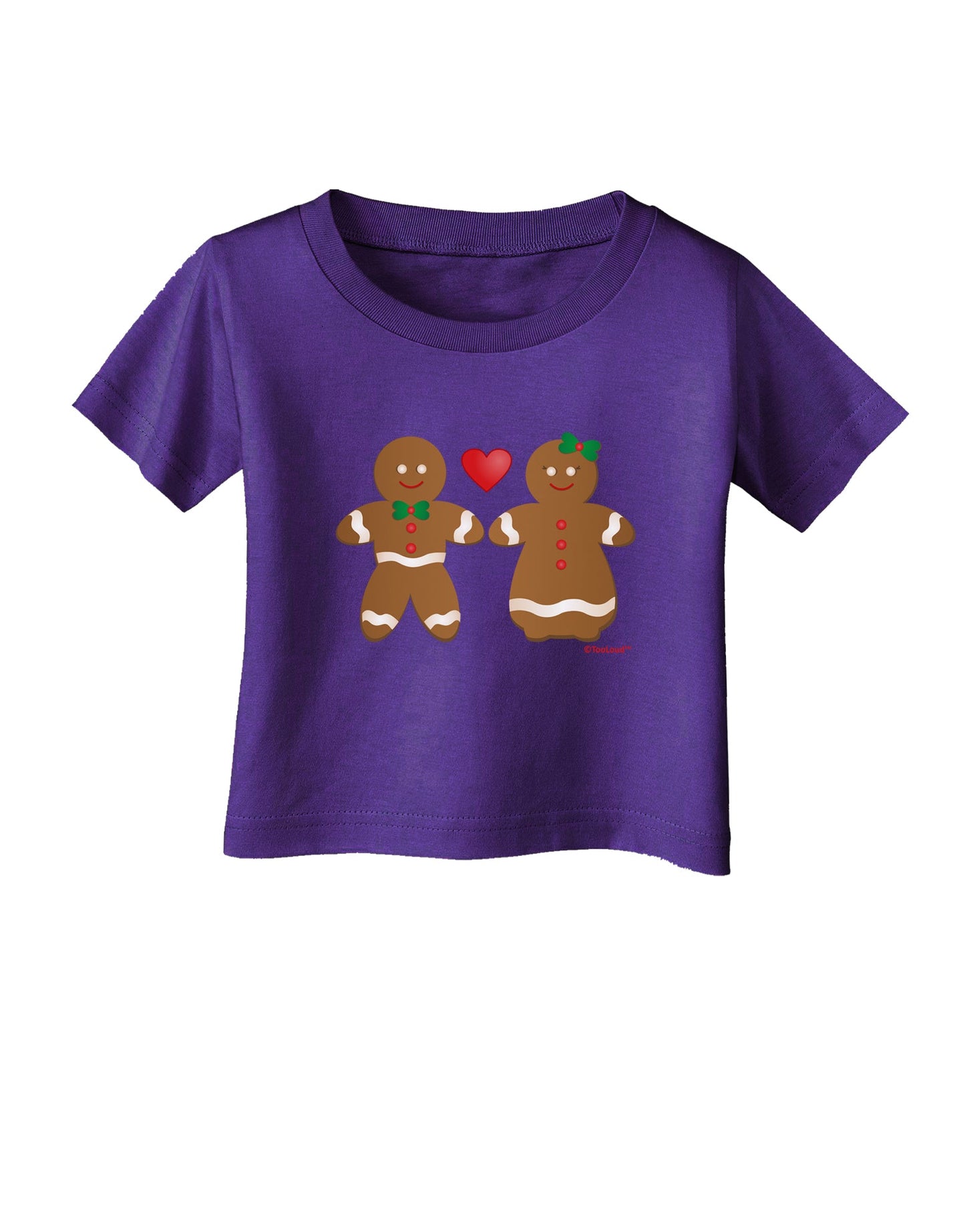 Gingerbread Man and Gingerbread Woman Couple Infant T-Shirt Dark by TooLoud-Infant T-Shirt-TooLoud-Purple-06-Months-Davson Sales