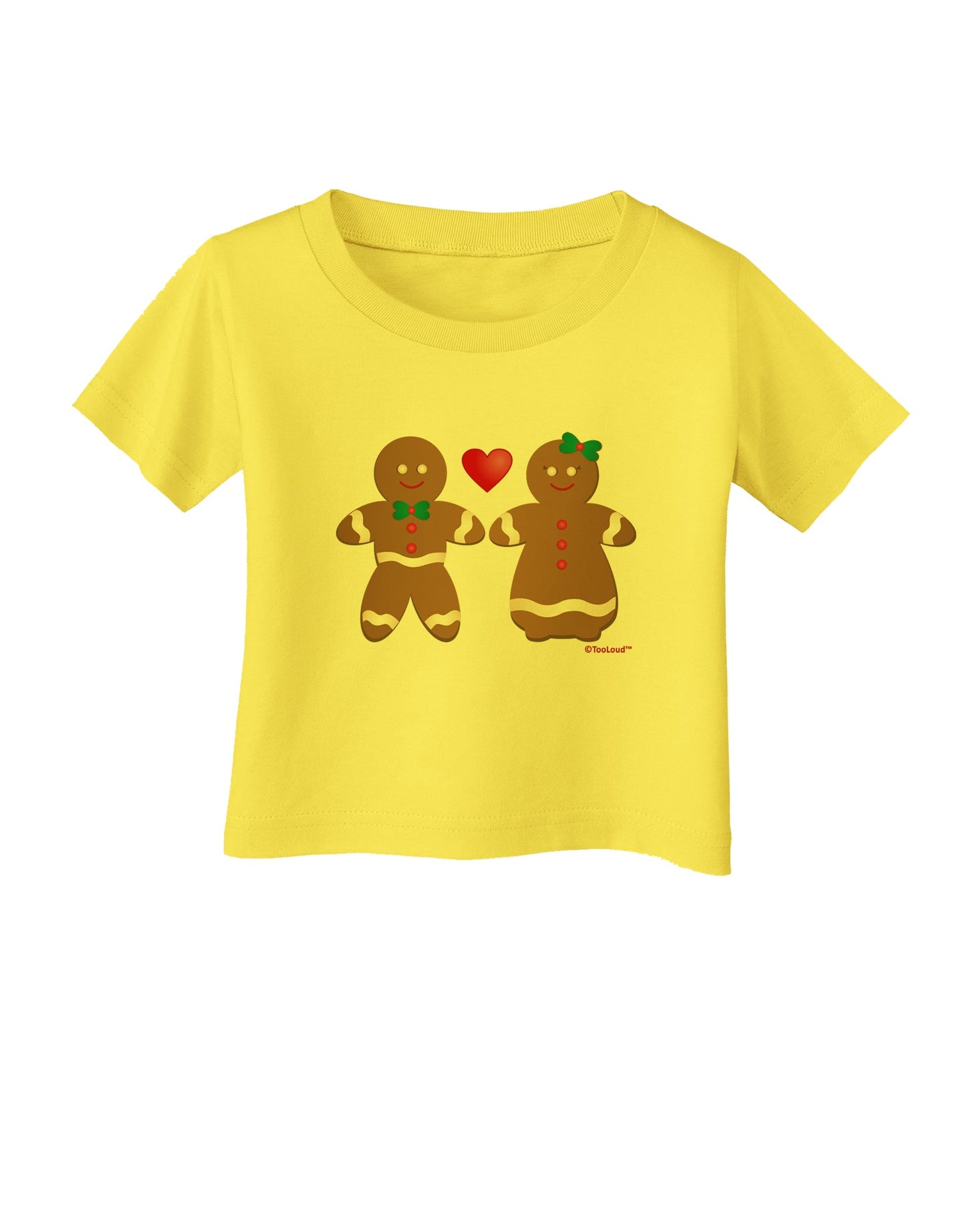 Gingerbread Man and Gingerbread Woman Couple Infant T-Shirt by TooLoud-Infant T-Shirt-TooLoud-Yellow-06-Months-Davson Sales
