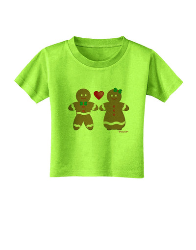 Gingerbread Man and Gingerbread Woman Couple Toddler T-Shirt by TooLoud-Toddler T-Shirt-TooLoud-Lime-Green-2T-Davson Sales