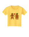 Gingerbread Man and Gingerbread Woman Couple Toddler T-Shirt by TooLoud-Toddler T-Shirt-TooLoud-Yellow-2T-Davson Sales