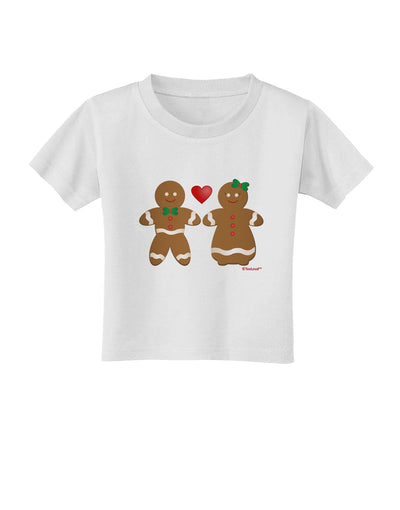 Gingerbread Man and Gingerbread Woman Couple Toddler T-Shirt by TooLoud-Toddler T-Shirt-TooLoud-White-2T-Davson Sales