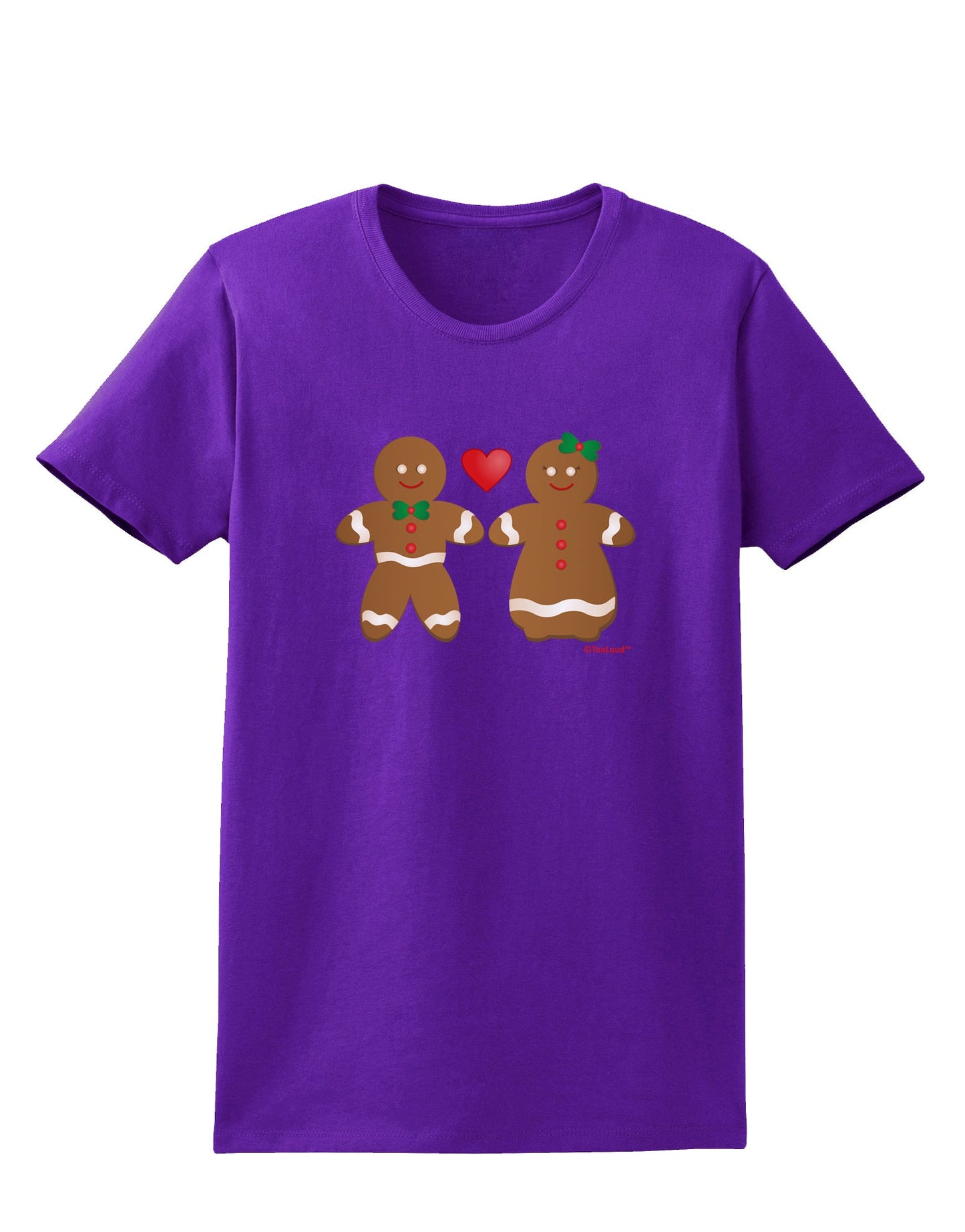 Gingerbread Man and Gingerbread Woman Couple Womens Dark T-Shirt by TooLoud-Womens T-Shirt-TooLoud-Purple-X-Small-Davson Sales