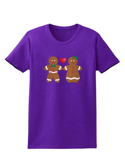 Gingerbread Man and Gingerbread Woman Couple Womens Dark T-Shirt by TooLoud-Womens T-Shirt-TooLoud-Purple-X-Small-Davson Sales