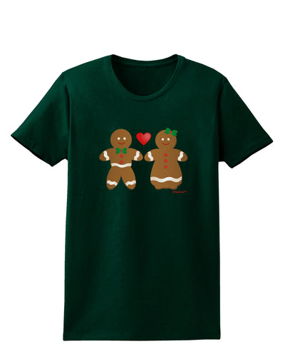 Gingerbread Man and Gingerbread Woman Couple Womens Dark T-Shirt by TooLoud-Womens T-Shirt-TooLoud-Forest-Green-Small-Davson Sales