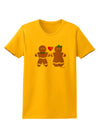 Gingerbread Man and Gingerbread Woman Couple Womens T-Shirt by TooLoud-Womens T-Shirt-TooLoud-Gold-X-Small-Davson Sales