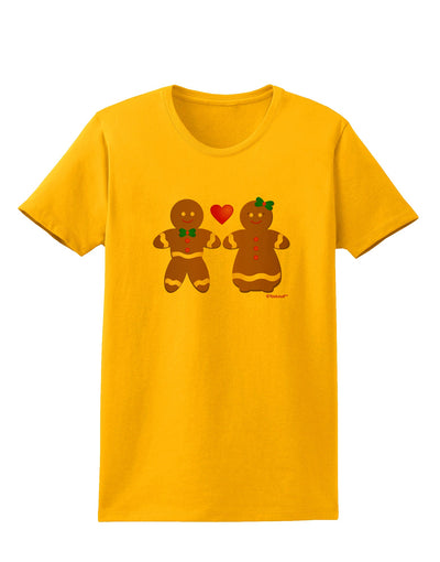 Gingerbread Man and Gingerbread Woman Couple Womens T-Shirt by TooLoud-Womens T-Shirt-TooLoud-Gold-X-Small-Davson Sales