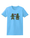 Gingerbread Man and Gingerbread Woman Couple Womens T-Shirt by TooLoud-Womens T-Shirt-TooLoud-Aquatic-Blue-X-Small-Davson Sales