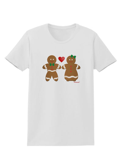 Gingerbread Man and Gingerbread Woman Couple Womens T-Shirt by TooLoud-Womens T-Shirt-TooLoud-White-X-Small-Davson Sales