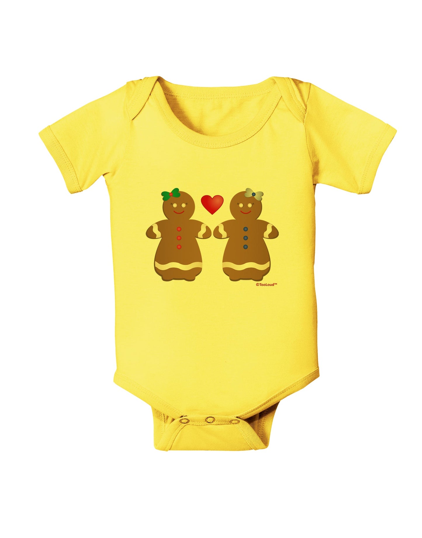Gingerbread Woman Couple Baby Romper Bodysuit by TooLoud-Baby Romper-TooLoud-Yellow-06-Months-Davson Sales