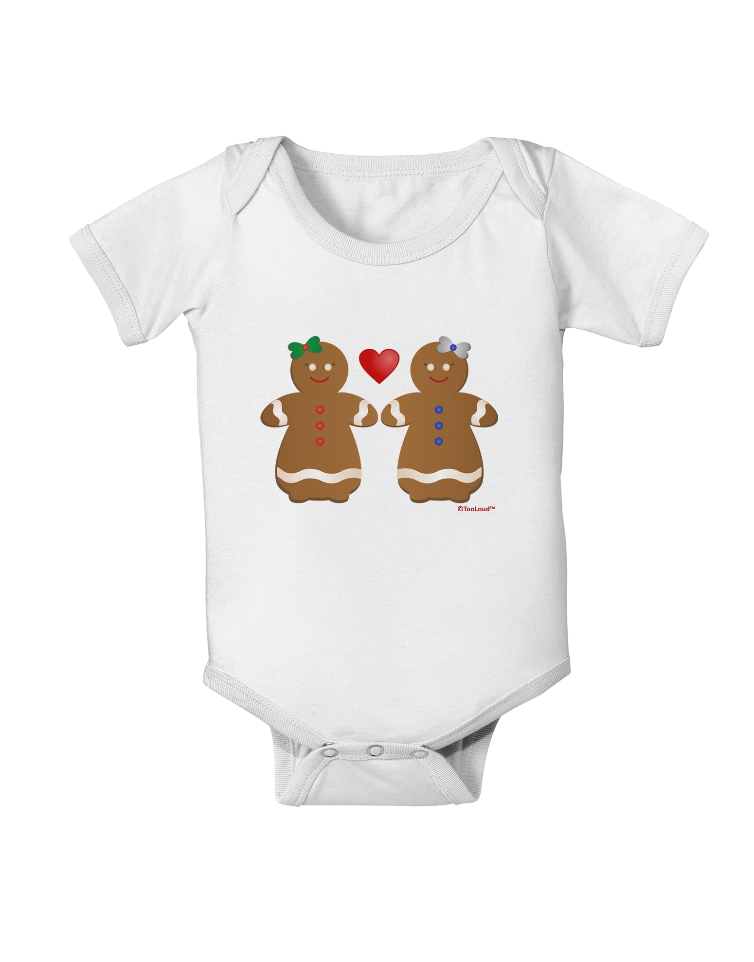 Gingerbread Woman Couple Baby Romper Bodysuit by TooLoud-Baby Romper-TooLoud-White-06-Months-Davson Sales