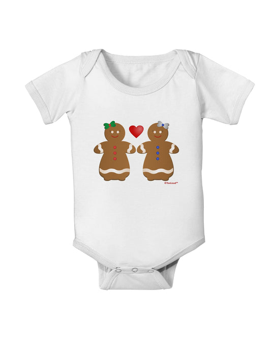 Gingerbread Woman Couple Baby Romper Bodysuit by TooLoud-Baby Romper-TooLoud-White-06-Months-Davson Sales