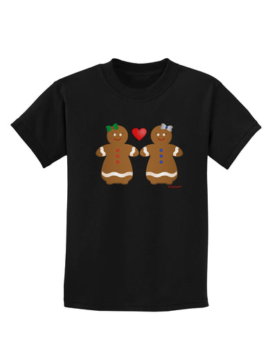 Gingerbread Woman Couple Childrens Dark T-Shirt by TooLoud-Childrens T-Shirt-TooLoud-Black-X-Small-Davson Sales