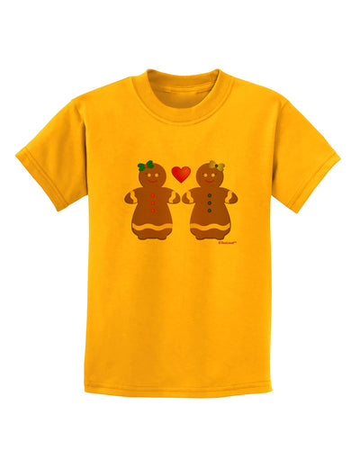 Gingerbread Woman Couple Childrens T-Shirt by TooLoud-Childrens T-Shirt-TooLoud-Gold-X-Small-Davson Sales