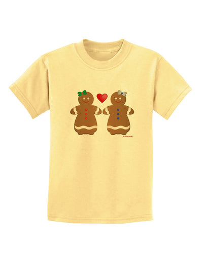 Gingerbread Woman Couple Childrens T-Shirt by TooLoud-Childrens T-Shirt-TooLoud-Daffodil-Yellow-X-Small-Davson Sales