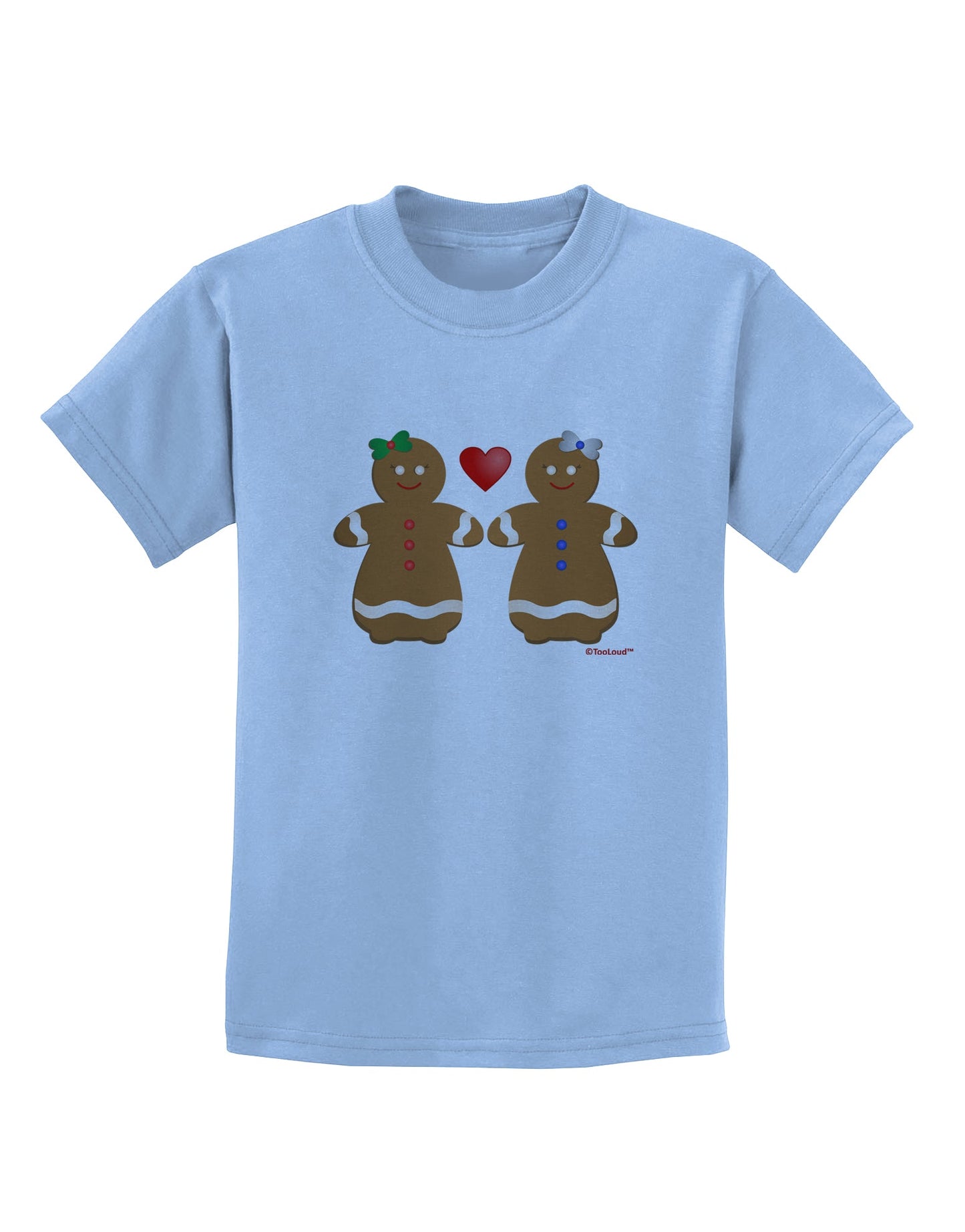 Gingerbread Woman Couple Childrens T-Shirt by TooLoud-Childrens T-Shirt-TooLoud-Light-Blue-X-Small-Davson Sales