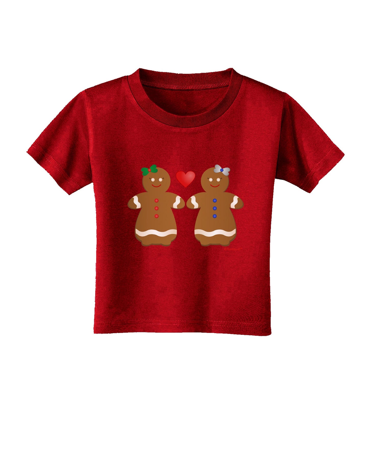 Gingerbread Woman Couple Toddler T-Shirt Dark by TooLoud-Toddler T-Shirt-TooLoud-Clover-Green-2T-Davson Sales