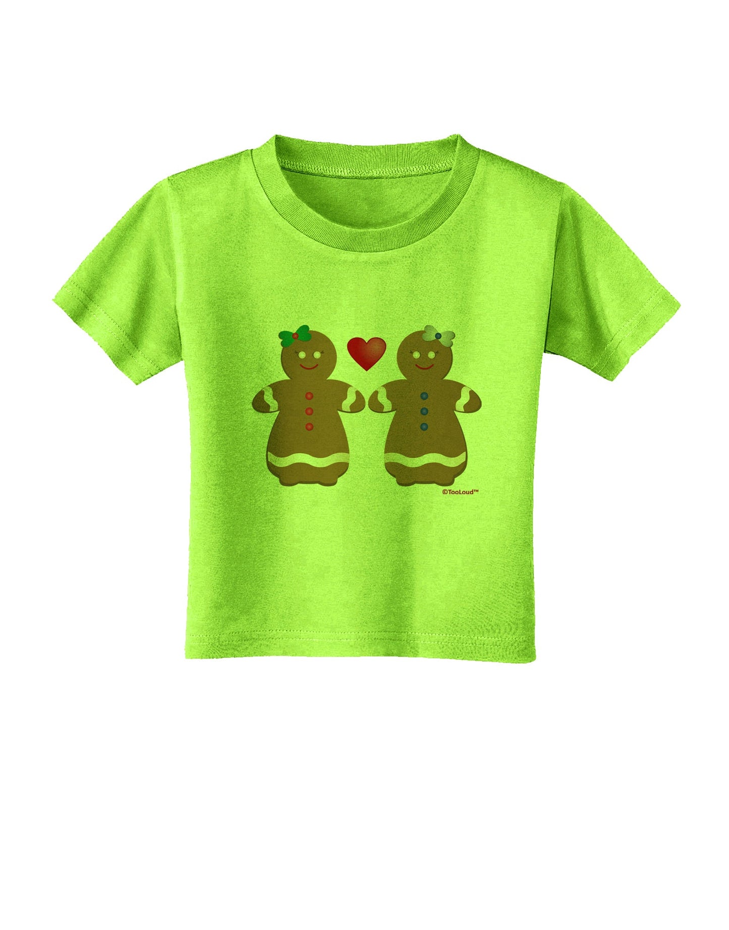 Gingerbread Woman Couple Toddler T-Shirt by TooLoud-Toddler T-Shirt-TooLoud-Lime-Green-2T-Davson Sales