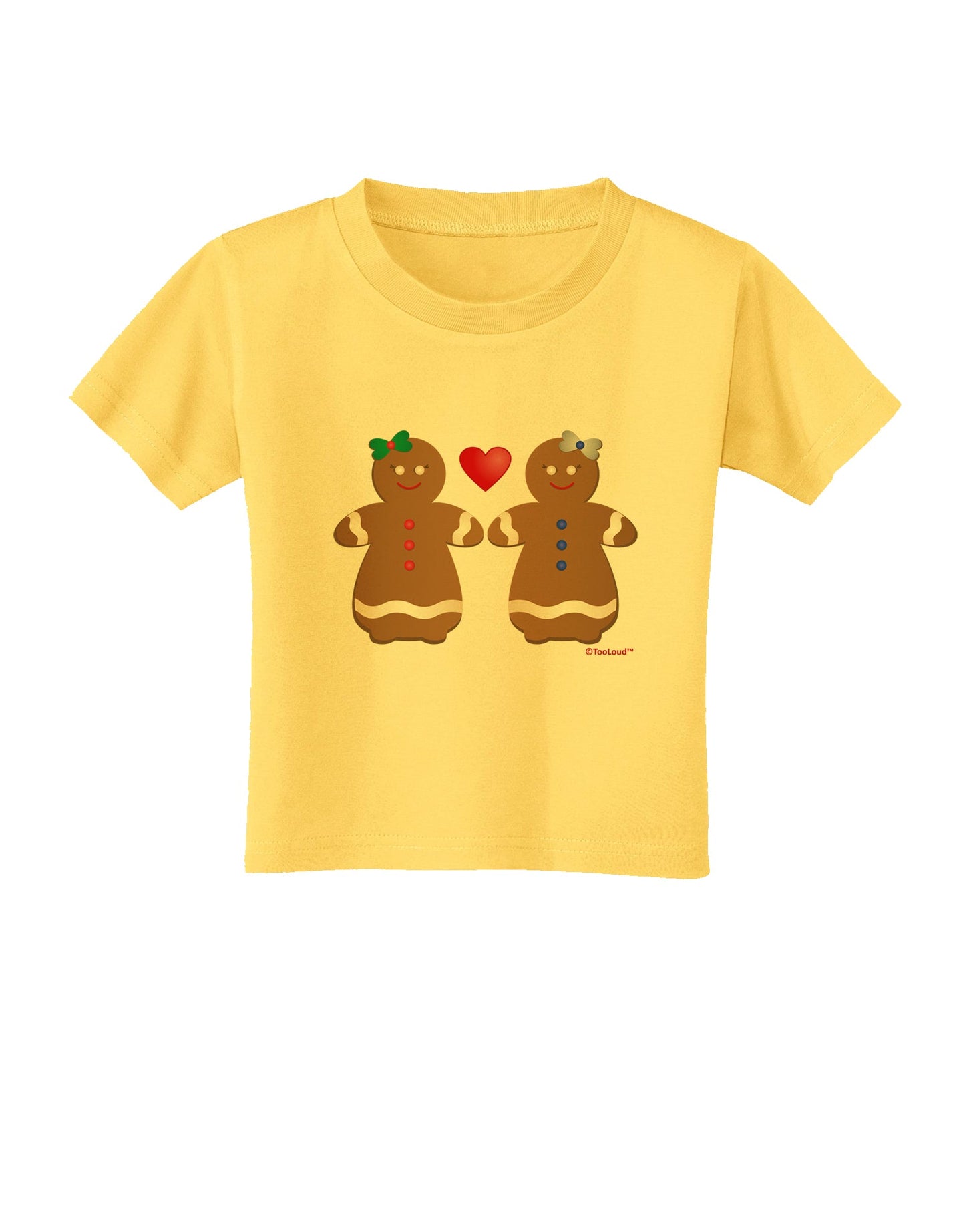 Gingerbread Woman Couple Toddler T-Shirt by TooLoud-Toddler T-Shirt-TooLoud-Yellow-2T-Davson Sales