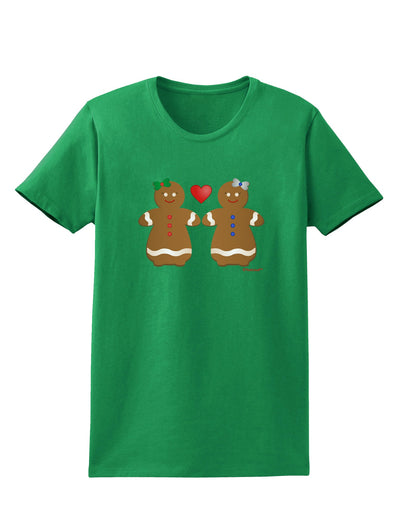 Gingerbread Woman Couple Womens Dark T-Shirt by TooLoud-Womens T-Shirt-TooLoud-Kelly-Green-X-Small-Davson Sales